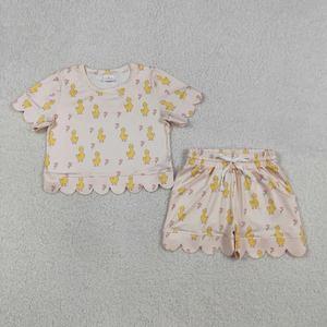 Baby Girls Short Sleeve Colorful Flowers Top with Scallop Shorts Cute Outfit Set for children - Product Image 6