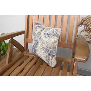 Beige Wool Kantha Patchwork <b>Pillow</b> 12x12 Inch Luxurious Vintage Embroidered Fluffy Print Rustic Throw <b>Pillow</b> for Floor Use - Product Image 3