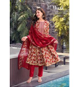 Vestido DE TRABAJO bordado de algodón de diseñador nuevo diseño Kurtis pantalón impreso Dupatta señoras indio paquistaní boda Maruti - Product Image 1