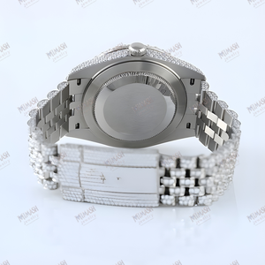 Reloj de Lujo con Diamantes de Moissanita Helados, Piedras de Alto Brillo, Esfera Elegante, Acabado Premium, Perfecto para Uso Diario y Fiestas - Product Image 6