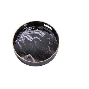 Plateau de service en métal avec finition émaillée design fait main, vaisselle, plateau de service décoratif en métal fait à la main - Product Image 4