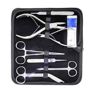 Kits quirúrgicos profesionales para estudiantes, fuente de alimentación de 7 piezas Manual, soporte de bisturí, fórceps de tejido, tijera Iris, Funda de cuero PU - Product Image 2