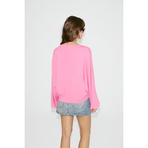 Blusa de Mujer ETHIQUET LEYKIM con Cuello Barco y Mangas Abullonadas en Tela Suave y Elástica - Product Image 6