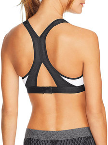 Soutien-gorge de sport pour femme en nylon, à maintien élevé, avec bretelles réglables et logo thermocollé, idéal pour le yoga - Product Image 2