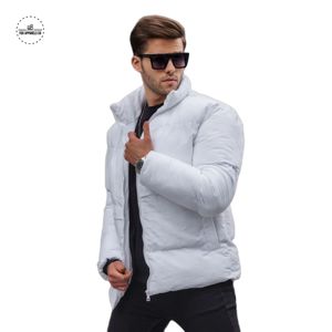 Chaqueta acolchada de burbujas para hombre, chaqueta de plumón brillante con logotipo personalizado, abrigos de plumón de la mejor calidad OEM con logotipo para hombre - Product Image 5