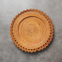 Napperon rotin bord pétoncle produits écologiques fabriqués au Vietnam décoration de table napperon tissé en gros moderne
