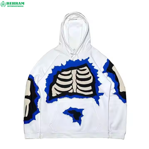 Sudaderas con capucha personalizadas de talla grande para hombre, sudadera transpirable de algodón pesado, diseño polar de invierno de Algodón 100% con logotipo de texto - Product Image 3