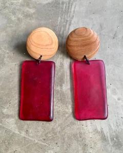 Pendientes de Resina y Madera Estilo Vintage, Diseño Clásico Ligero para Bodas, Cumpleaños, Fiestas, Regalo para Mujer, Mejor Precio - Product Image 1