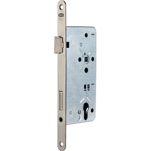 Serrure à mortaise pour porte d'entrée 24 PZW argentée, profilée, BKS, DIN Droit, 22/55/92/10mm, style design industriel, clé pour entrée - Product Image 1