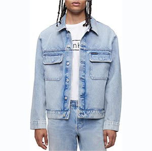 Manteau en jean à capuche pour homme, vêtement d'extérieur en coton délavé, style Hip Hop décontracté - Product Image 1