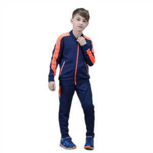 Venta al por mayor Top Nuevo Personalizar Ropa para niños Chándal para bebés Venta al por mayor Niño Cremallera completa con dos bolsillos Color sólido Jogger Set - Product Image 1