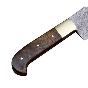 Vente en gros personnalisé de haute qualité OEM ODM service fait à la main en acier Damas couteau de chef professionnel manche en bois et étui en cuir - Product Image 4