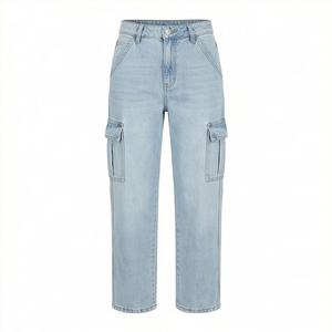 <b>Women</b> High Street Casual Slim Fit Flare <b>Jeans</b> Breathable Denim Flat Front OEM Service Customizable Streetwear Pant Premium Wear - Product Image 1