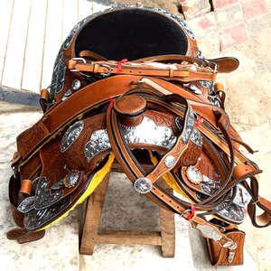 Silla de Montar de Cuero Natural Occidental de Primera Calidad para Caballos de Rancho - Product Image 5