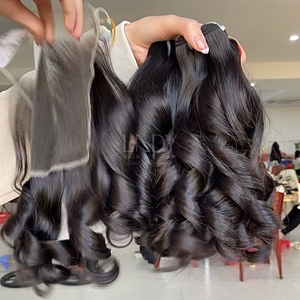 Produit phare 2025 : Cheveux naturels noirs et rebondissants en mèches et closure pour la confection de perruques, issus de vrais cheveux vietnamiens - Product Image 2