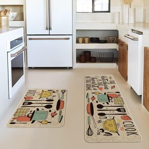 Ensemble de tapis de cuisine en lin personnalisés, modernes, absorbants, lavables, antidérapants avec support en caoutchouc, nouveauté pour la décoration latérale de l'évier - Product Image 1