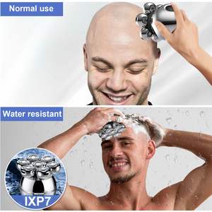Afeitadora Eléctrica Rotatoria Recargable con Pantalla LED, Uso en Seco y Húmedo, Impermeable IPX7 para Afeitar la Cabeza Calva, Función de Reemplazo - Product Image 2