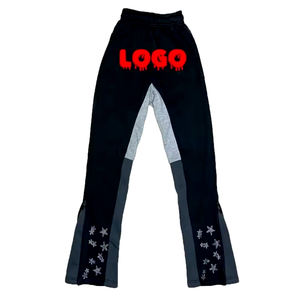 2025 nouveaux hommes poids lourd français Terry pantalons de survêtement respirant décontracté Flare survêtement avec bouffée impression pantalons de survêtement lourds - Product Image 2