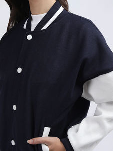 Meilleure vente veste universitaire personnalisée pour femmes boutonnée Colorblock Baseball Bomber veste Y2K vestes Varisty pour femmes - Product Image 3