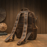 Nueva Mochila de Cuero Unisex con Logotipo Personalizado en Relieve, Cierre Geométrico, Elegante, para Viajes, Universidad, Portátil, Senderismo, Estilo Vintage, 20-39L