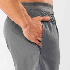 Short de bain d'été en polyester 100% pour homme, taille élastique, cordon de serrage personnalisé, short de course en nylon, avec poches, short en maille solide, jogging - Product Image 4