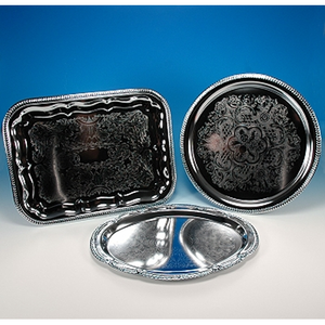 ถาดเสิร์ฟโลหะพร้อมที่จับด้านข้างถาดเสิร์ฟบนโต๊ะอาหารแผ่นชุบเงินทรงสี่เหลี่ยมผืนผ้า2025 - Product Image 1