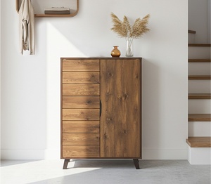 Essence SC404 Contemporary Living Room Shoe Rack with 5 Tiers Knock-Down Assembly Chipboard & MDF Board Made in Malaysia - Product Image 1