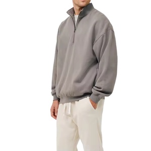 Luxe Hommes Personnalisé Quart Zip Polaire Blanc À Manches Longues Coton Quater Zip Col Montant Pull Sweat Unisexe 2026 - Product Image 1