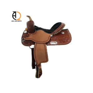 Selle en cuir Selle de cheval western anglaise en cuir véritable Produits d'équitation équestre - Product Image 6