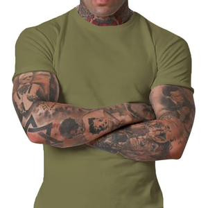 Ensemble t-shirt et short de survêtement d'été pour hommes 100% coton à manches courtes 2 poches respirant - Product Image 2