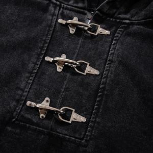 Sudadera con Capucha Moderna Estilo Grunge con Parches Desgastados, Prenda Urbana Oversize, Esencial para el Día a Día - Product Image 5