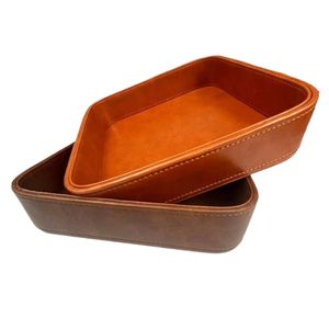 <b>Desk</b> <b>Organizer</b> Luxury Leather <b>Trays</b> Pu Leather Open Design Leather Catchall <b>Tray</b> for Men - Product Image 1
