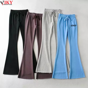 <b>Women</b> Stocked Pent Customized Logo Printing High Waist Fashionable Drawstring Wide Leg Sweatpants <b>Women</b> Jogger Pants - Product Image 6