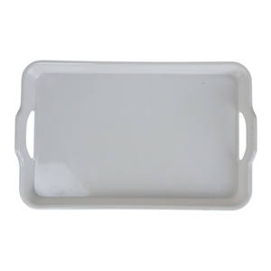 Plateau blanc 34 CM-Plateaux de service en mélamine rectangulaire léger de haute qualité Plateau en plastique bon marché en gros à bas prix - Product Image 3