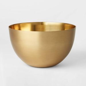 Moderno y Lujoso Tazón Redondo de Metal Dorado, Acero Inoxidable, Tamaño Grande para Servir Ensaladas, Frutas, Chocolate o Azúcar - Product Image 6