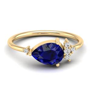 แหวนเพชรโมอิสซาไนต์ทองคำแท้ 14K ดีไซน์พิเศษจาก REYES ปรับแต่งได้ พร้อมพลอยไพลินสีน้ำเงิน เครื่องประดับชั้นดีสำหรับผู้หญิง - Product Image 6