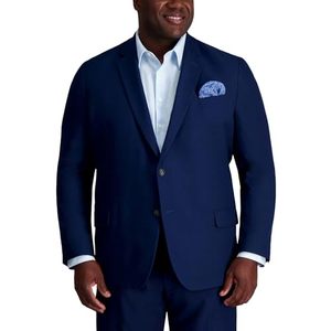 Traje de 2 piezas para hombre, cuello en V, liso, con un botón, corte ajustado, antiestático y antiarrugas, de poliéster, para fiesta, blazer y pantalón - Product Image 1