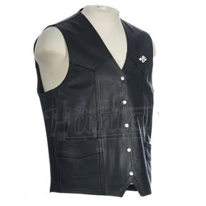Gilet vestes en cuir en cuir de vachette véritable de haute qualité sur mesure Design unique Style Hip Hop meilleur gilet en cuir fait - Product Image 6
