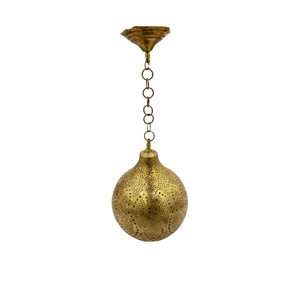 Lanterne suspendue marocaine vintage en laiton fait main avec verre blanc, lampe de plafond en métal pour la décoration de la maison et des hôtels - Product Image 5