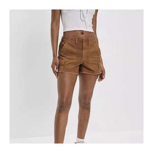 2026 Brown Color Sexy Breathable Button Pockets <b>Women</b> Denim Shorts Casual High Quality From Pakistan OEM Serviced - Product Image 6