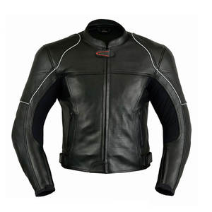 Blouson de motard pour femme en cuir de vachette noir sur mesure, logo d'équipe de course positionné à l'avant, protection coupe-vent hiver avec armure CE - Product Image 1