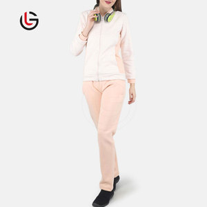 ชุดวอร์มผ้าฟลีซสีล้วนของผู้หญิงผ้าคอตตอนผสมโพลีเอสเตอร์สีทึบออกแบบได้ตามต้องการสำหรับกลางแจ้งฤดูหนาวแบบมีฮู้ด - Product Image 5