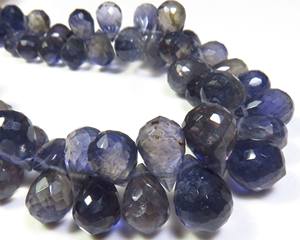 ลูกปัดไอโอไลต์สีน้ำเงินธรรมชาติทรงบริโอเลต ขนาด 8-12 มม. ลูกปัดพลอยไอโอไลต์เจียระไน 9 นิ้ว/เส้น ลูกปัดพลอยไอโอไลต์ทรงหยดน้ำ ราคาโรงงาน DIY - Product Image 2