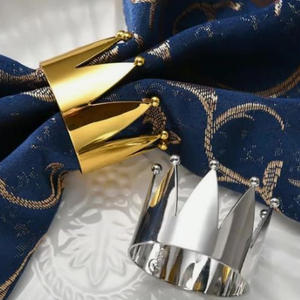 Servilletero de Metal decorativo de primera calidad, dorado y plateado con acabado de corona servilletero, mesa de cena para fiesta de boda para celebración de boda - Product Image 1