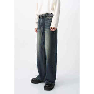 Nouveau Jeans Denim Personnalisés de Haute Qualité pour Hommes Regular Fit Mid Waist High Street Salopette Légère - Product Image 4