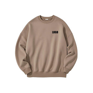 Custom Mock Neck Sweatshirts French Terry Oversized <b>Jumper</b> For Men 100% Cotton Drop Shoulder Pullover Crew neck Sweatshirts - Product Image 4