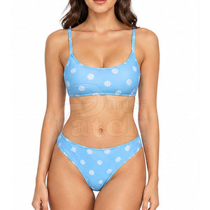 Ensemble bikini femme personnalisé, maillot de bain deux pièces à coupe haute, tissu extensible, tendance, vêtements de plage, collection été pour les vacances et les stations balnéaires - Product Image 5