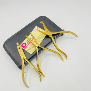 Outils de salon de coiffure Pince d'extension de cheveux au plasma doré Micro anneau en acier inoxydable Suppression et fermeture des perles Pince multifonction à 2 trous - Product Image 1