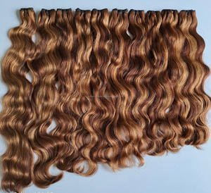 Extensiones de cabello crudo virgen brasileño Calidad estándar Peluca de onda del cuerpo del color de piano sin pegamento con cabello rubio marrón degradado - Product Image 5