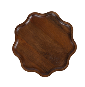 Assiettes de chargeur rondes en bois brun décor à la maison forme ronde design sculpté vente chaude - Product Image 5